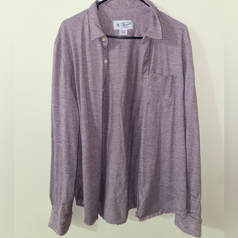 Original Penguin Purple Button Down Shirt - Mens XL